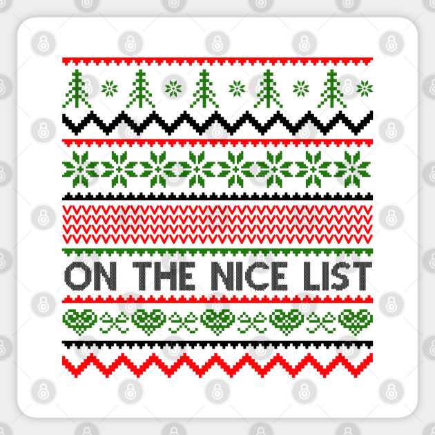 on the nice list Sticker by MZeeDesigns